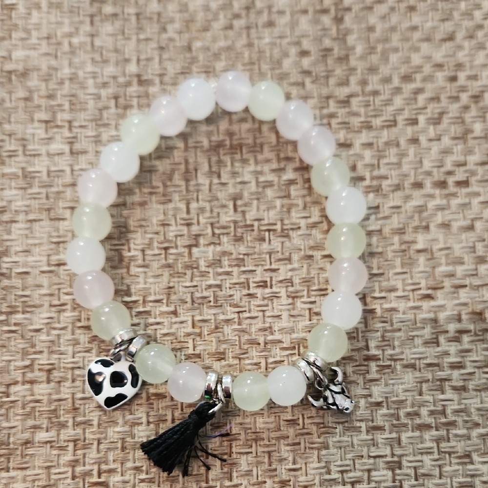 Elegant Beaded Bracelet with Charms